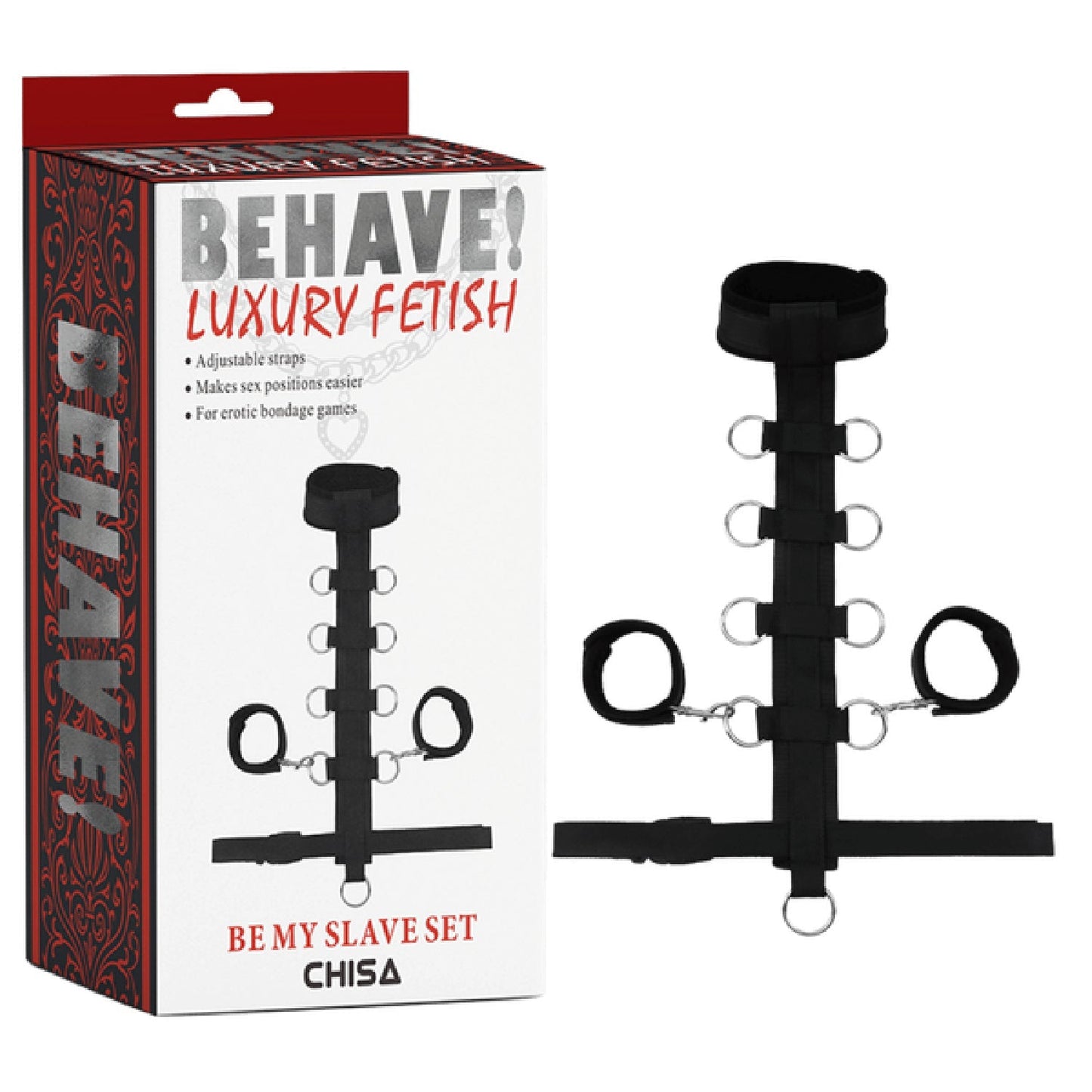 Be My Slave Set – Adjustable Straps with Cuffs and Restraint Strap Bondage Set