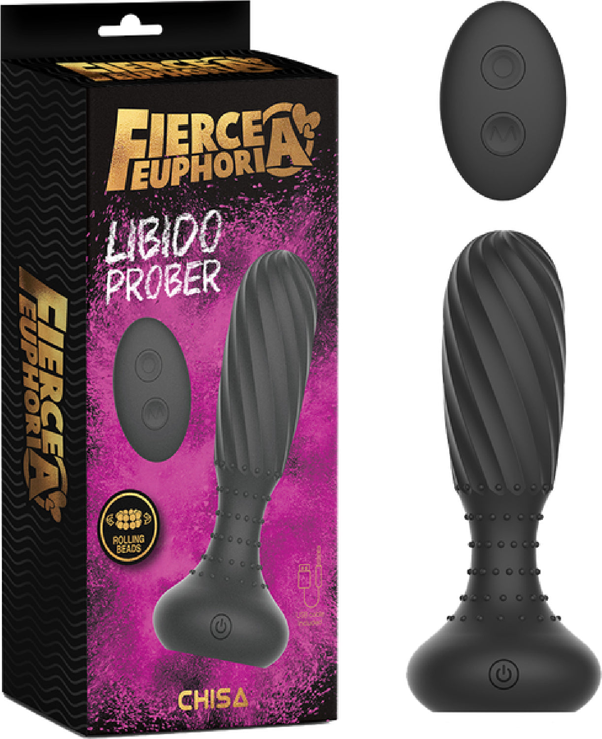 Fierce Euphoria Libido Prober – Remote-Controlled Gyrating Anal Plug with Rotating Beads
