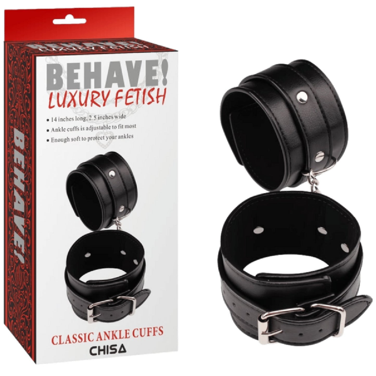 Classic Ankle Cuffs – Fully Adjustable Metal Hook Ankle Cuffs