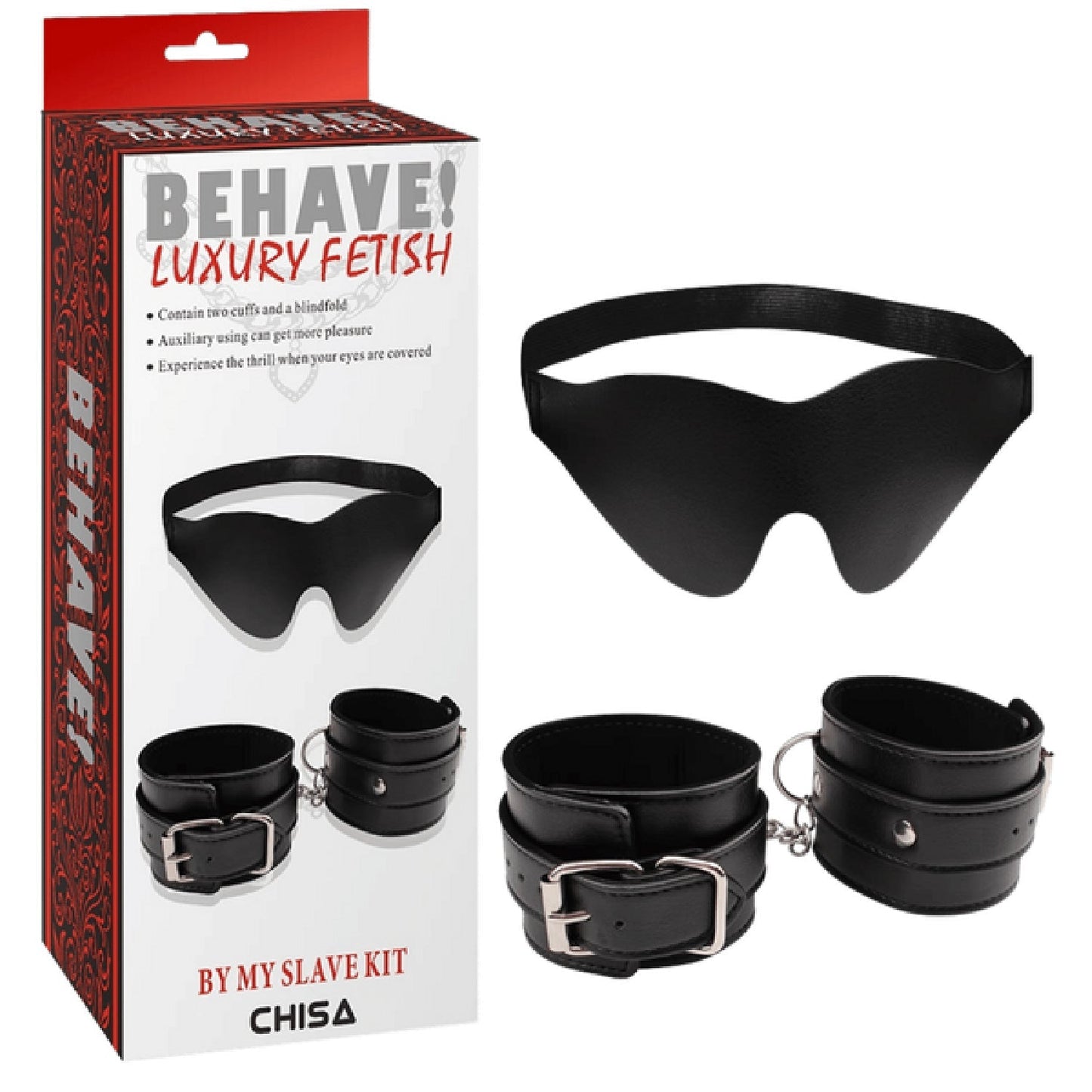 By My Slave Kit – Fully Adjustable Collar and Handcuffs Restraint Set