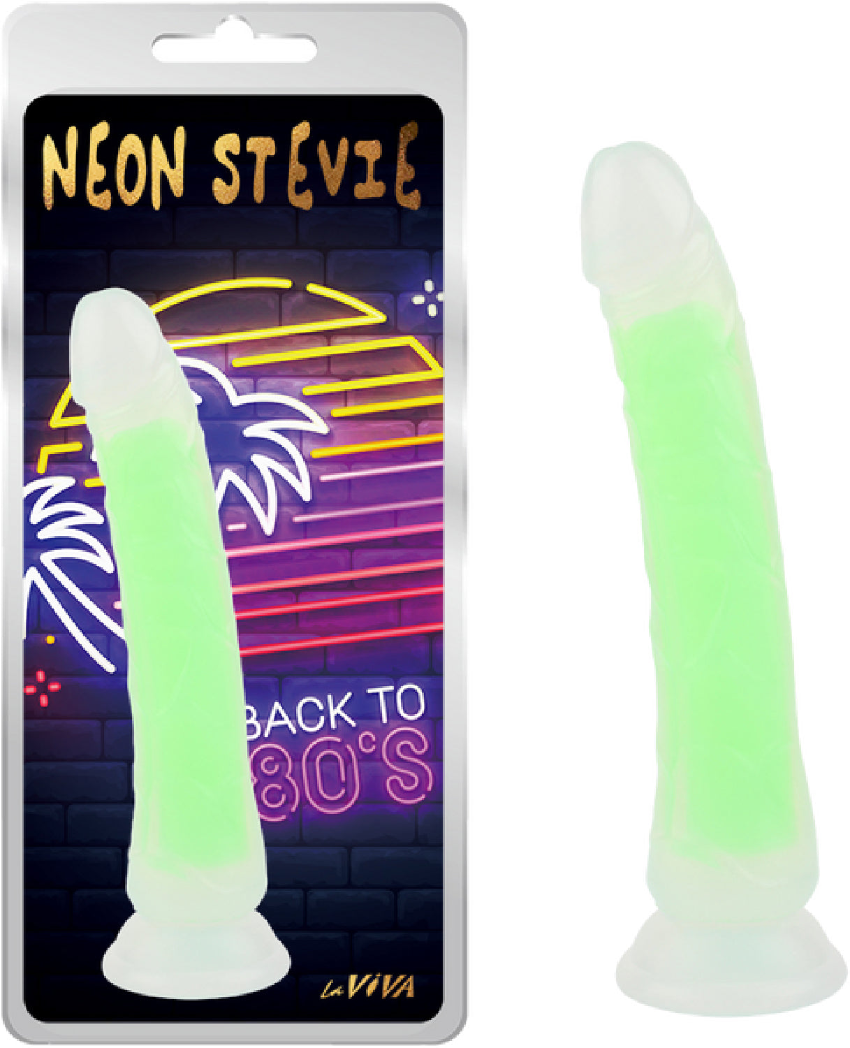 Neon Stevie 8.4 Inch – Glow-in-the-Dark Silicone Vibrator