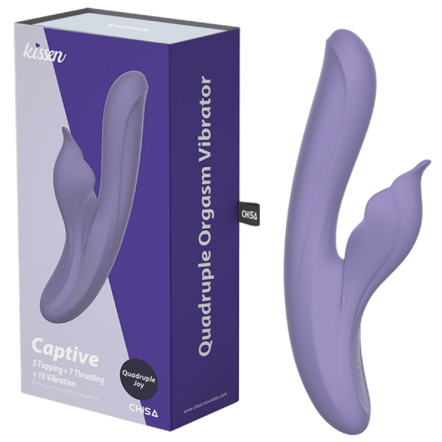 Captive – Waterproof Silicone Vibrator with 5 Tapping and 7 Thrusting Functions