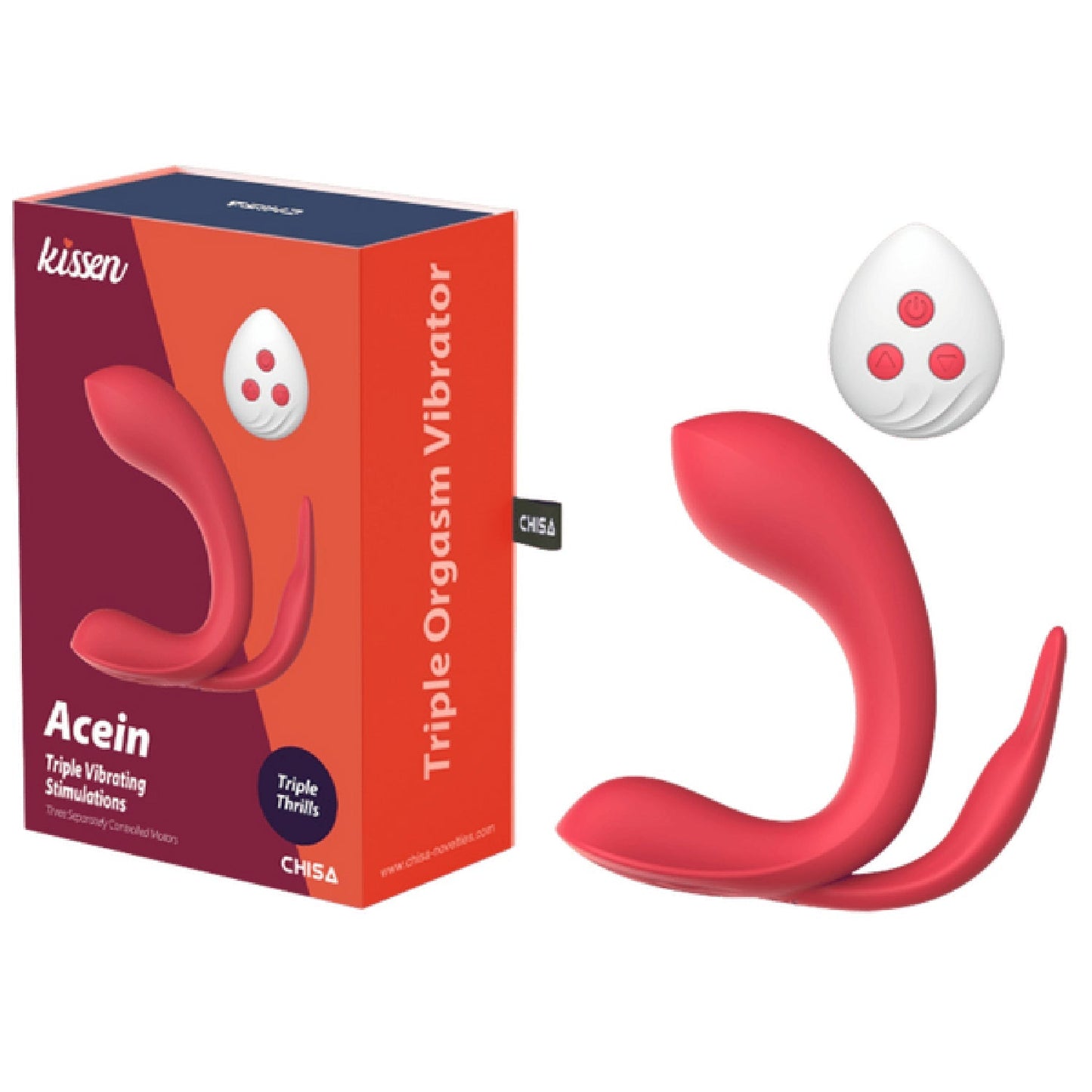 Acein – Remote-Controlled Waterproof Vibrator with 3 Motors and 10 Vibration Modes