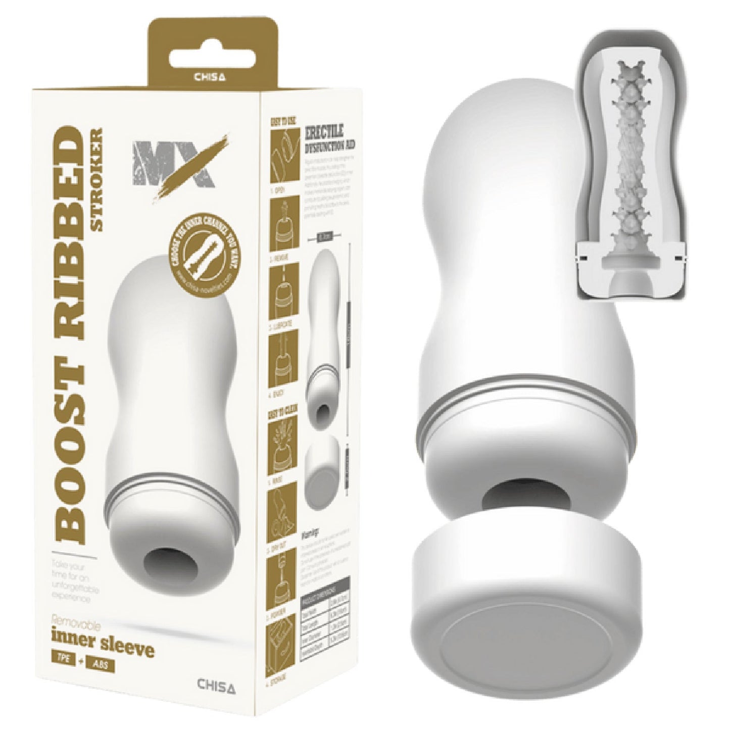 Boost Ribbed Stroker – Super-Soft 16cm Stroker