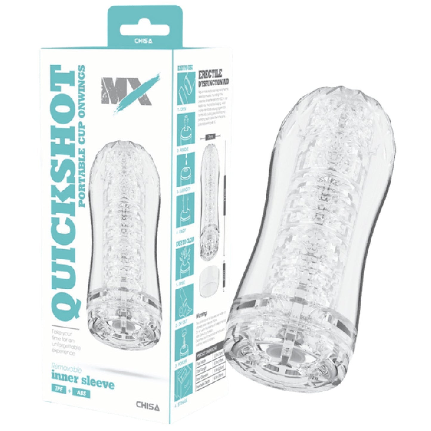 Quickshot Portable Cup Onwings – 17cm Lightweight TPE Stroker with ABS Components