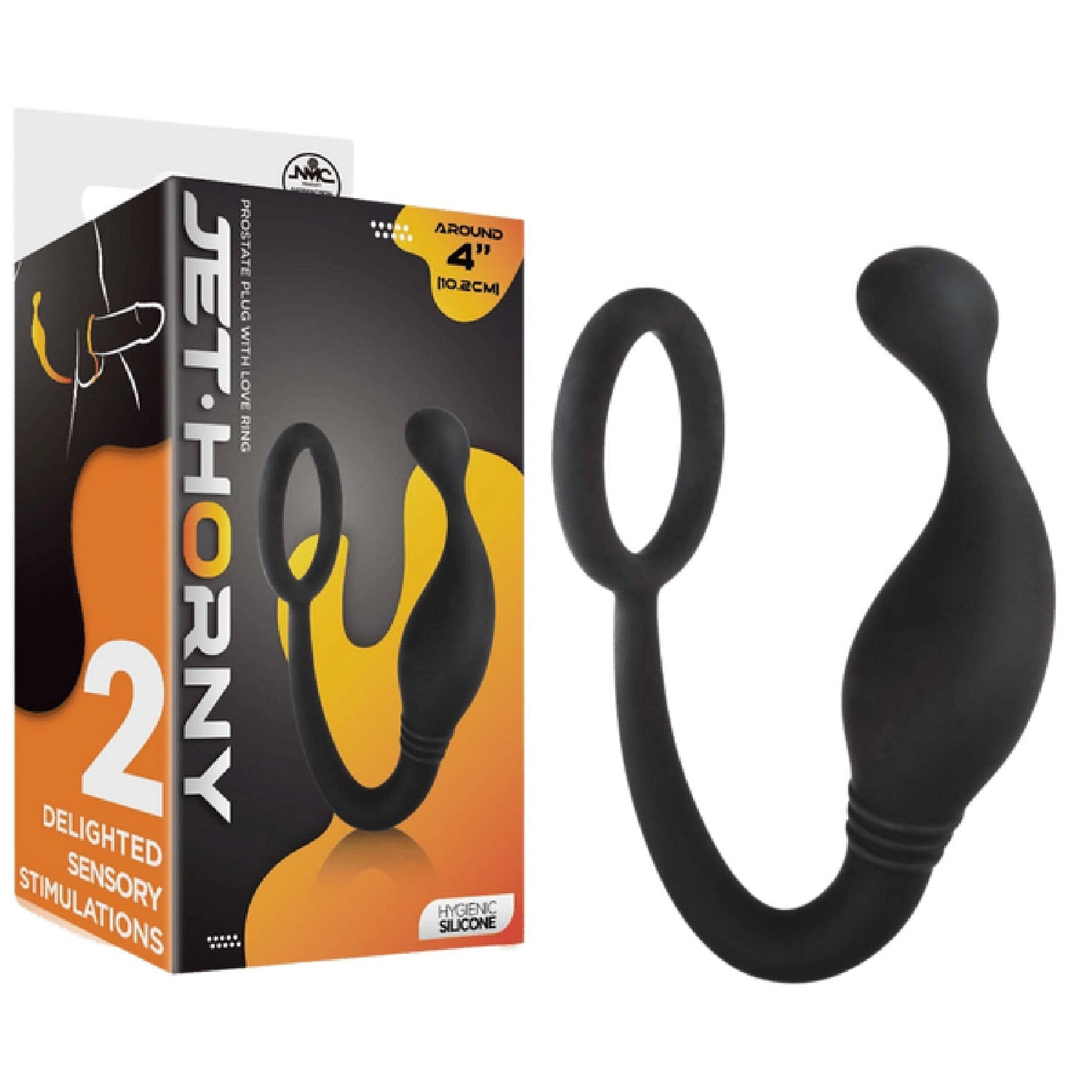 Prostate Plug with Love Ring – 4 Inch Hygienic Silicone Butt Plug