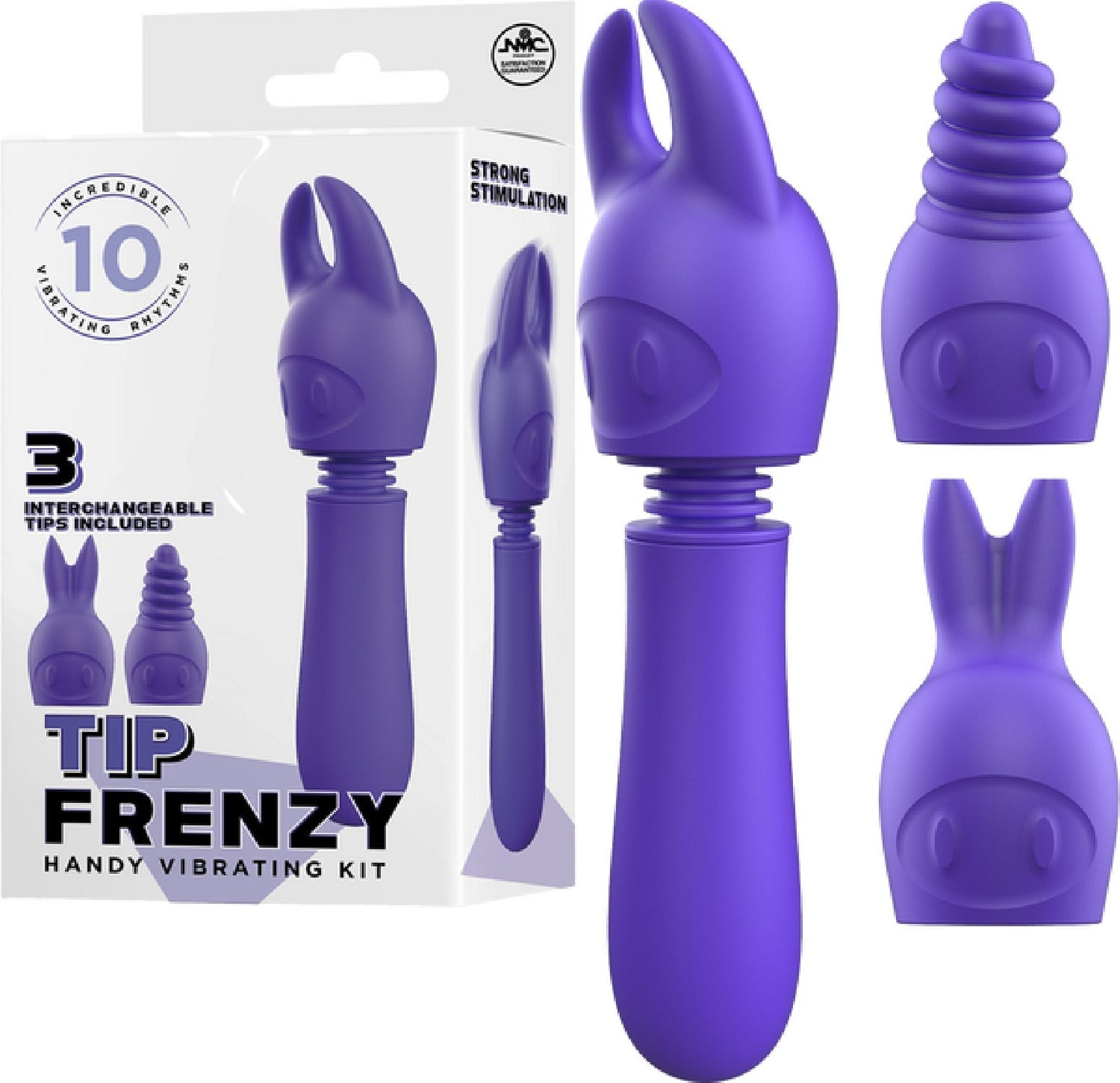 Tip Frenzy – Rechargeable Splash Proof Flexible Shaft Vibrator with 10 Rhythms