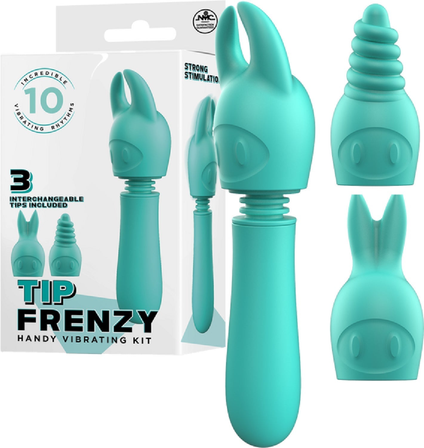 Tip Frenzy – Rechargeable Splash Proof Flexible Shaft Vibrator with 10 Rhythms
