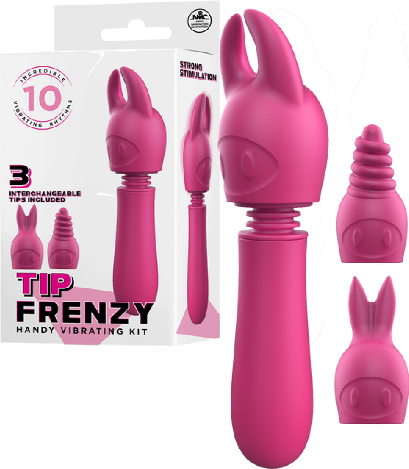 Tip Frenzy – Rechargeable Splash Proof Flexible Shaft Vibrator with 10 Rhythms