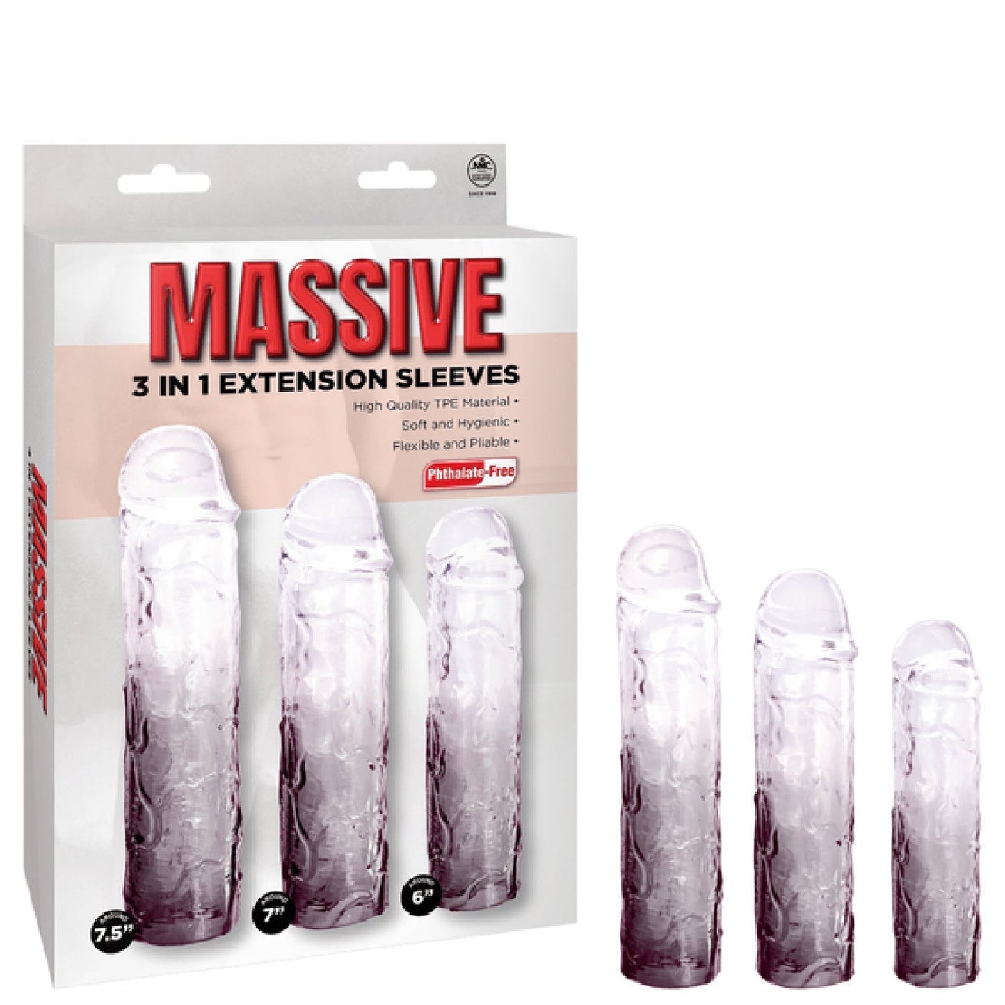 3 in 1 Extension Sleeve (Smoke) – High-Quality TPE Material Soft Flexible Sleeve with Multiple Sizes