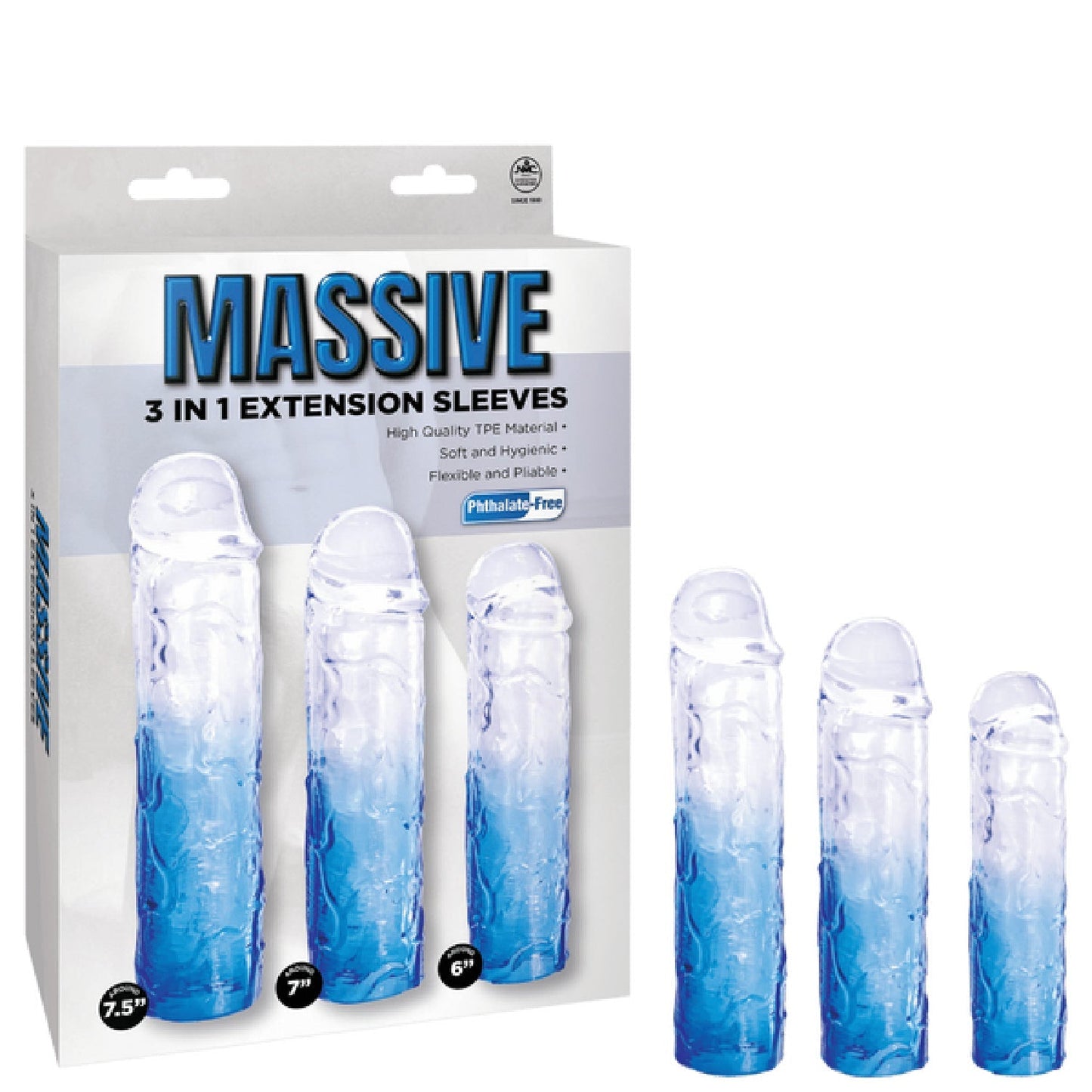 3 in 1 Extension Sleeve (Smoke) – High-Quality TPE Material Soft Flexible Sleeve with Multiple Sizes