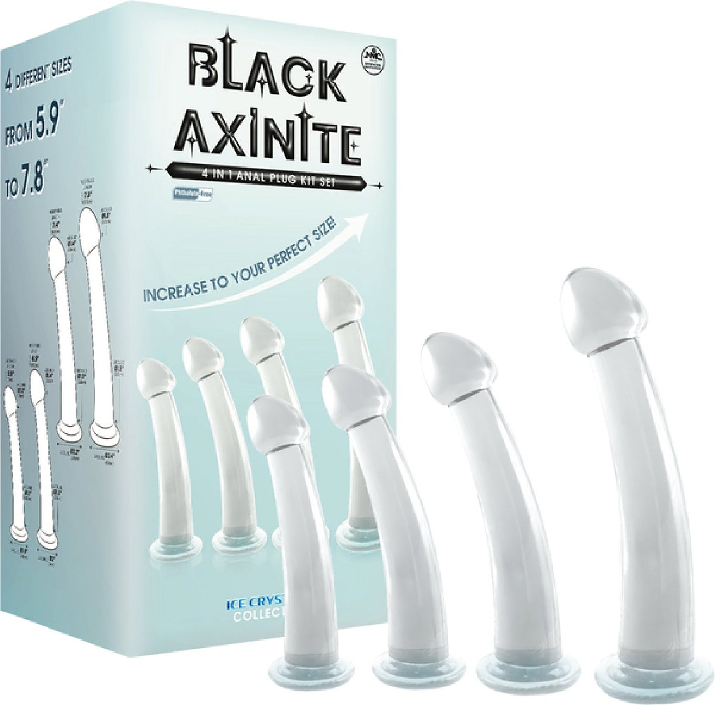 4 in 1 Anal Plug Kit – Flexible Hygienic Suction Cup Base Anal Plugs