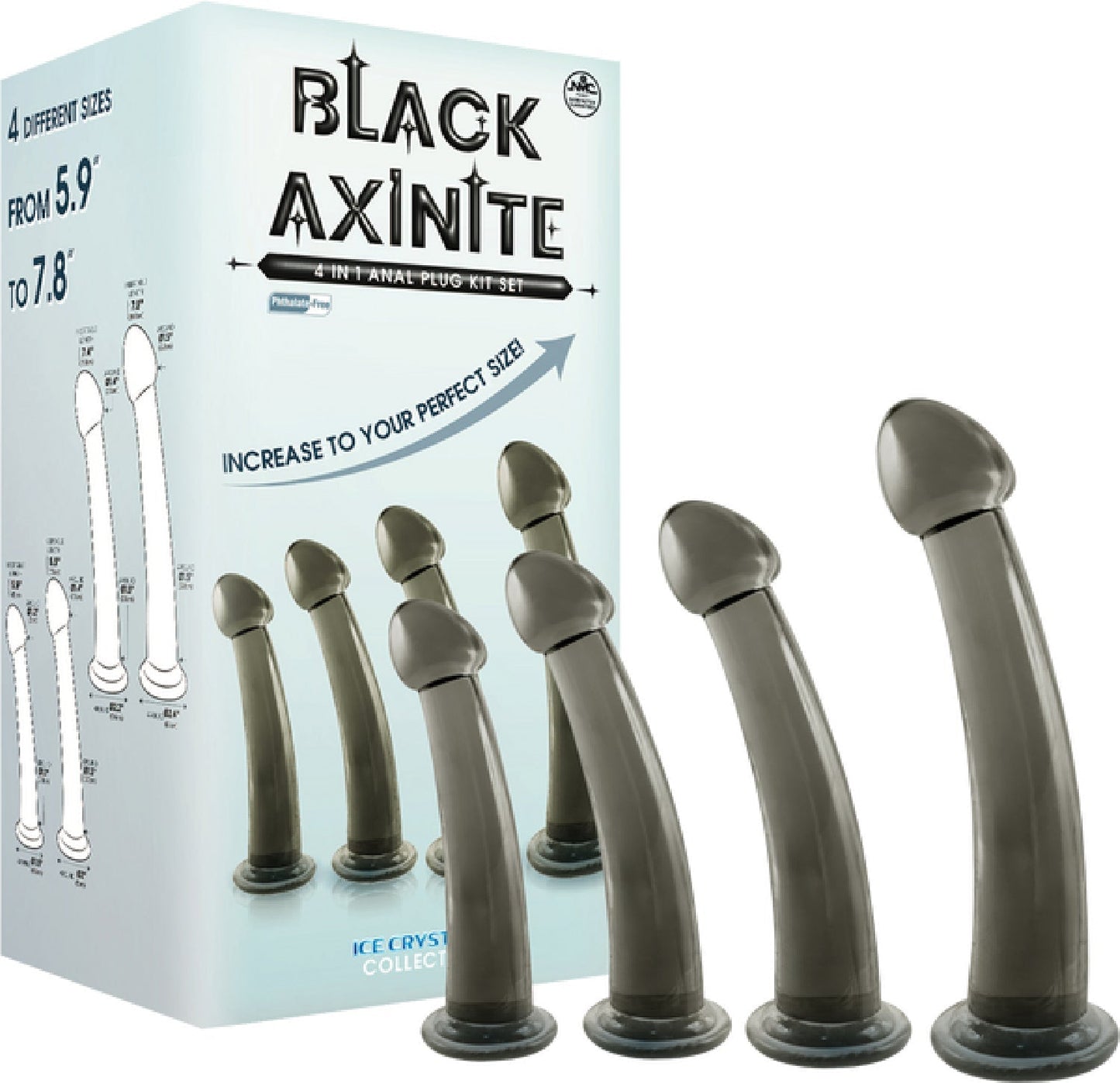 4 in 1 Anal Plug Kit – Flexible Hygienic Suction Cup Base Anal Plugs