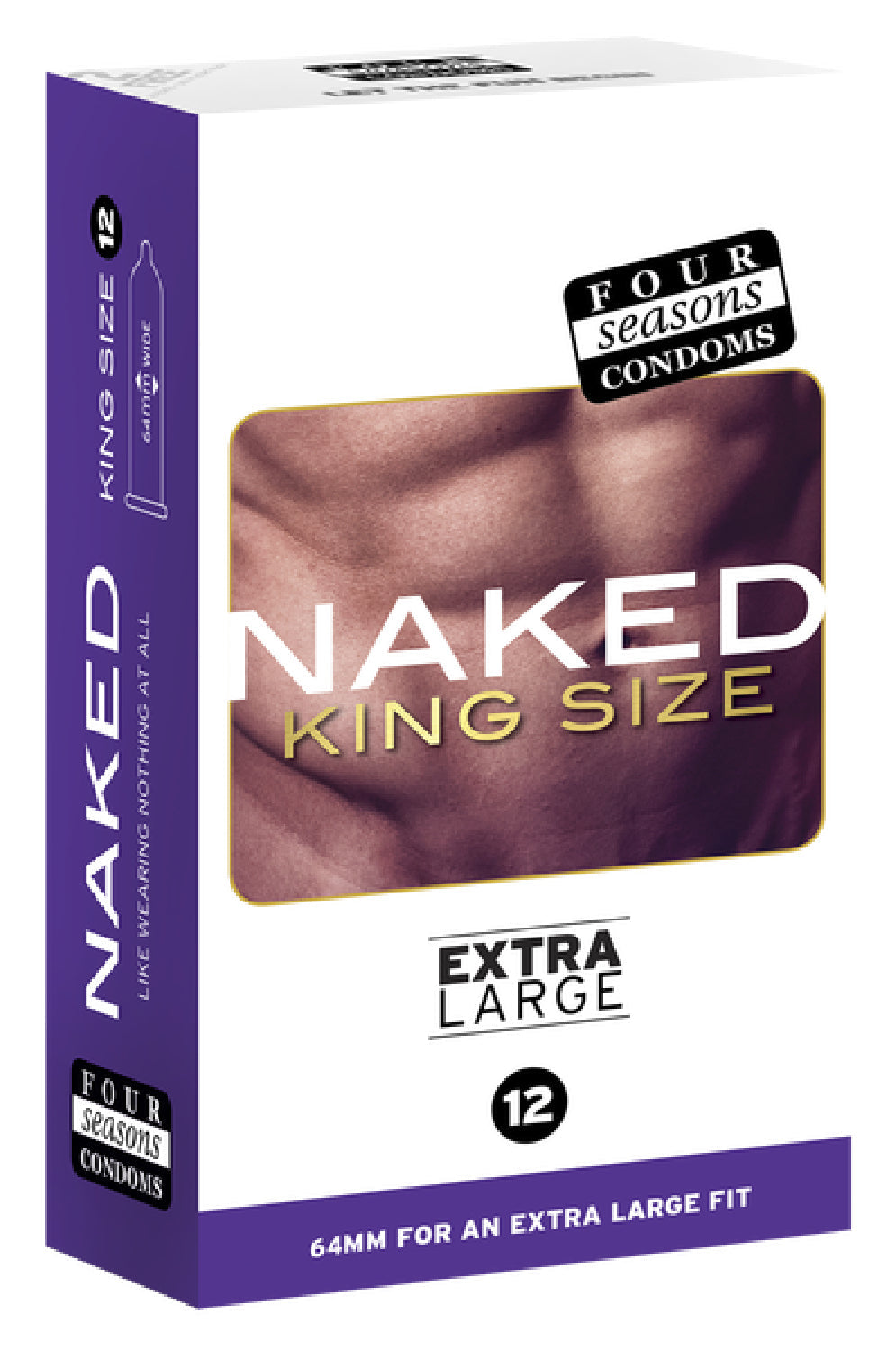 Four Seasons Naked King Size Condoms – Extra Large 64mm Condoms 12 Pack