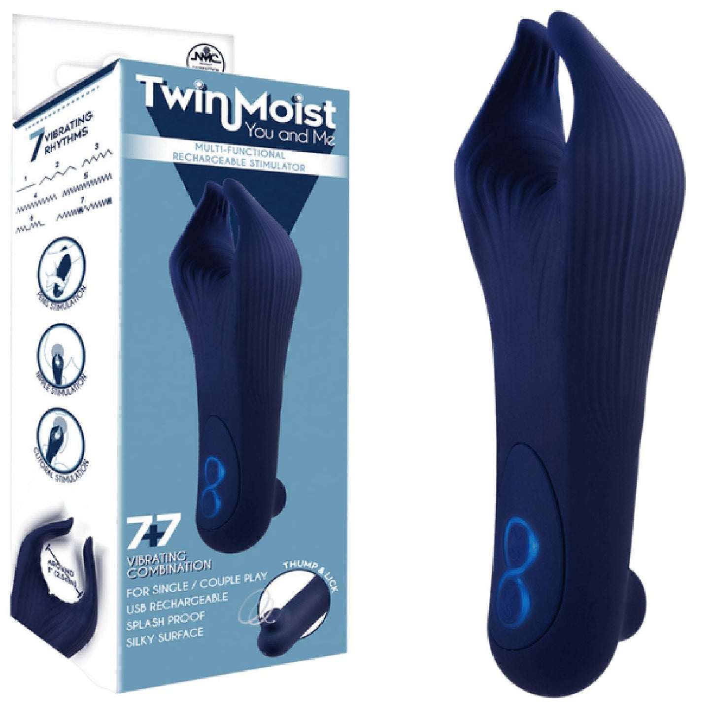 TwinMoist - Multi-Functional Rechargeable Stimulator – Splash Proof USB Rechargeable Vibrator