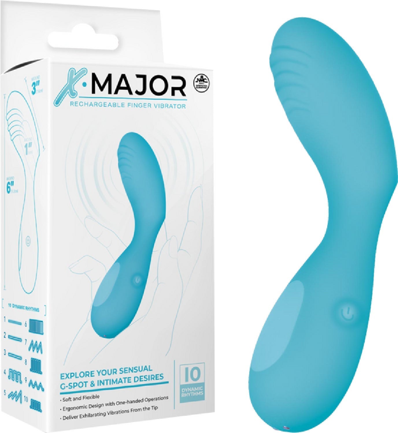 Rechargeable Finger Vibrator – Soft Flexible One-Handed Operation Vibrator