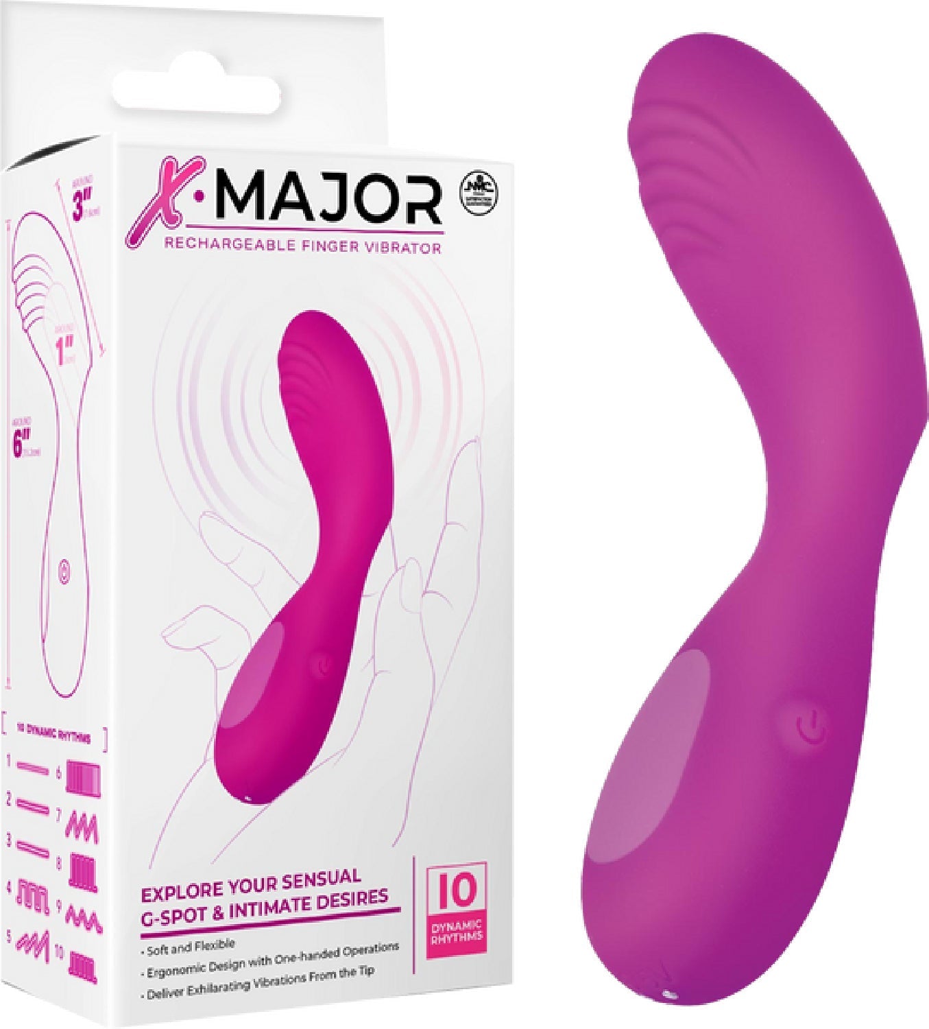 Rechargeable Finger Vibrator – Soft Flexible One-Handed Operation Vibrator