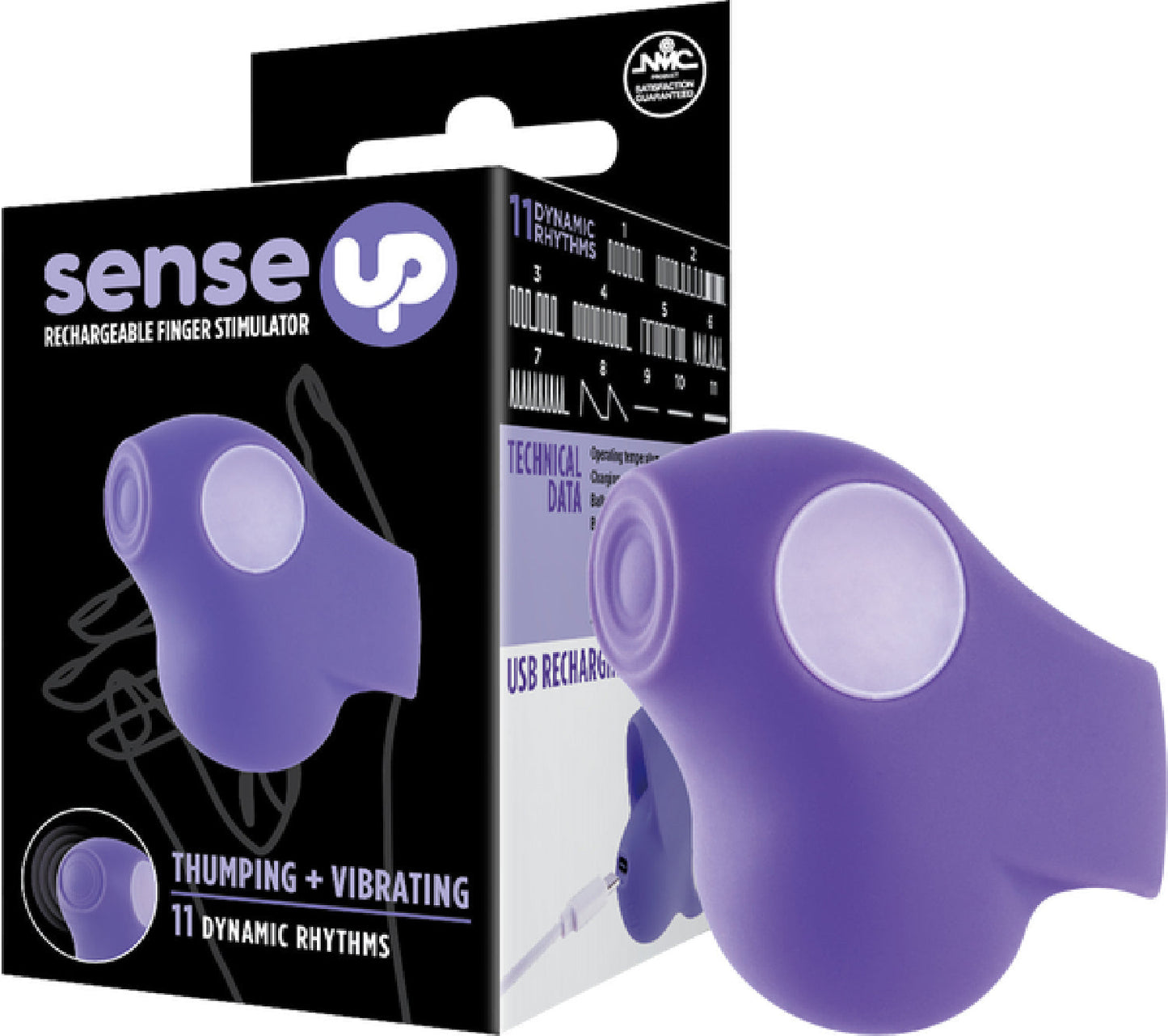 Rechargeable Finger Stimulator (Purple) – 11 Rhythm Thumping and Vibrating Finger Vibrator