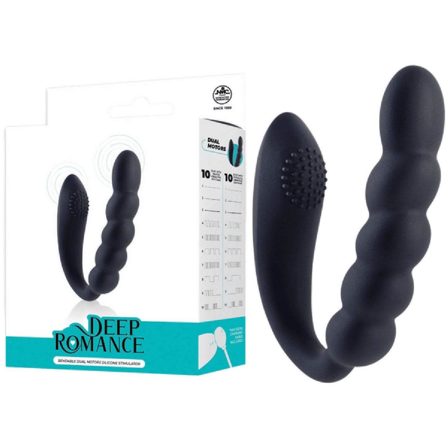 Bendable Dual Motors Silicone Stimulator – Rechargeable Splash Proof 4.6 Inch Vibrator