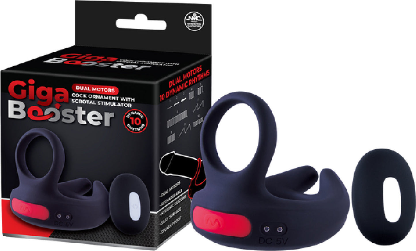 Dual Motor Cock Ring with Scrotal Stimulator – Rechargeable Splashproof Silicone Toy