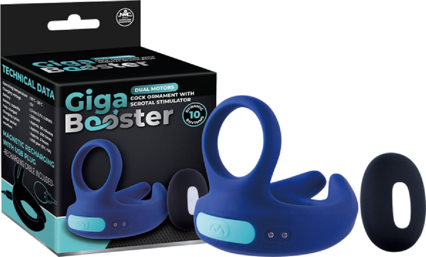 Dual Motor Cock Ring with Scrotal Stimulator – Rechargeable Splashproof Silicone Toy