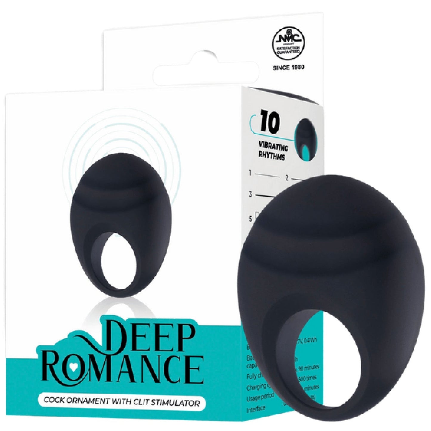 Cock Ring with Clit Stimulator – Splash-Proof Rechargeable Vibrator 3 Inch