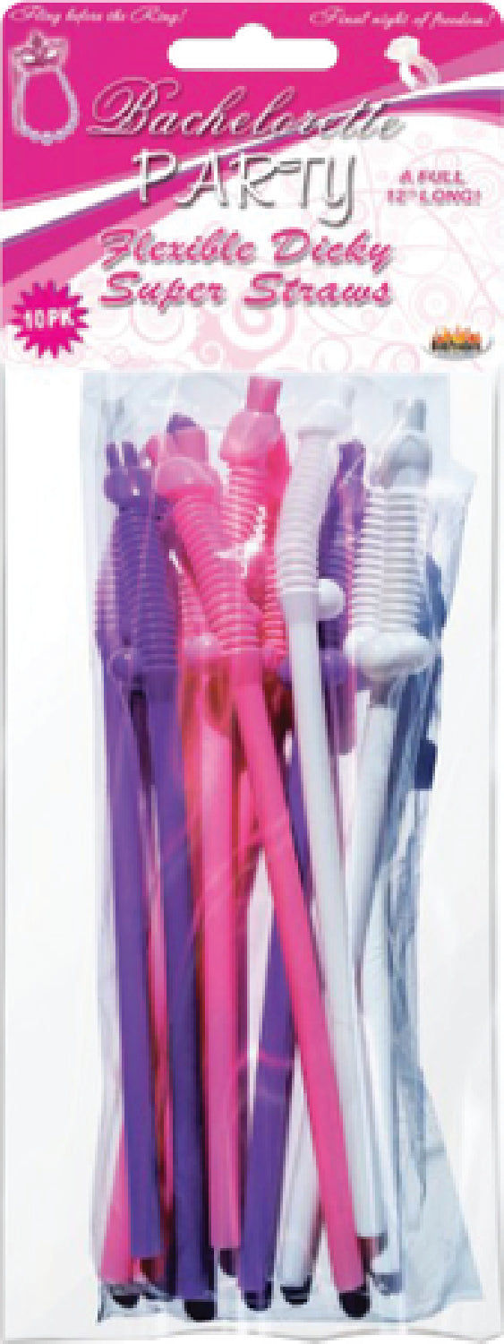 Dicky Straws 12 Inch Super Flex Tip Straws – Pack of 10 Drinking Straws