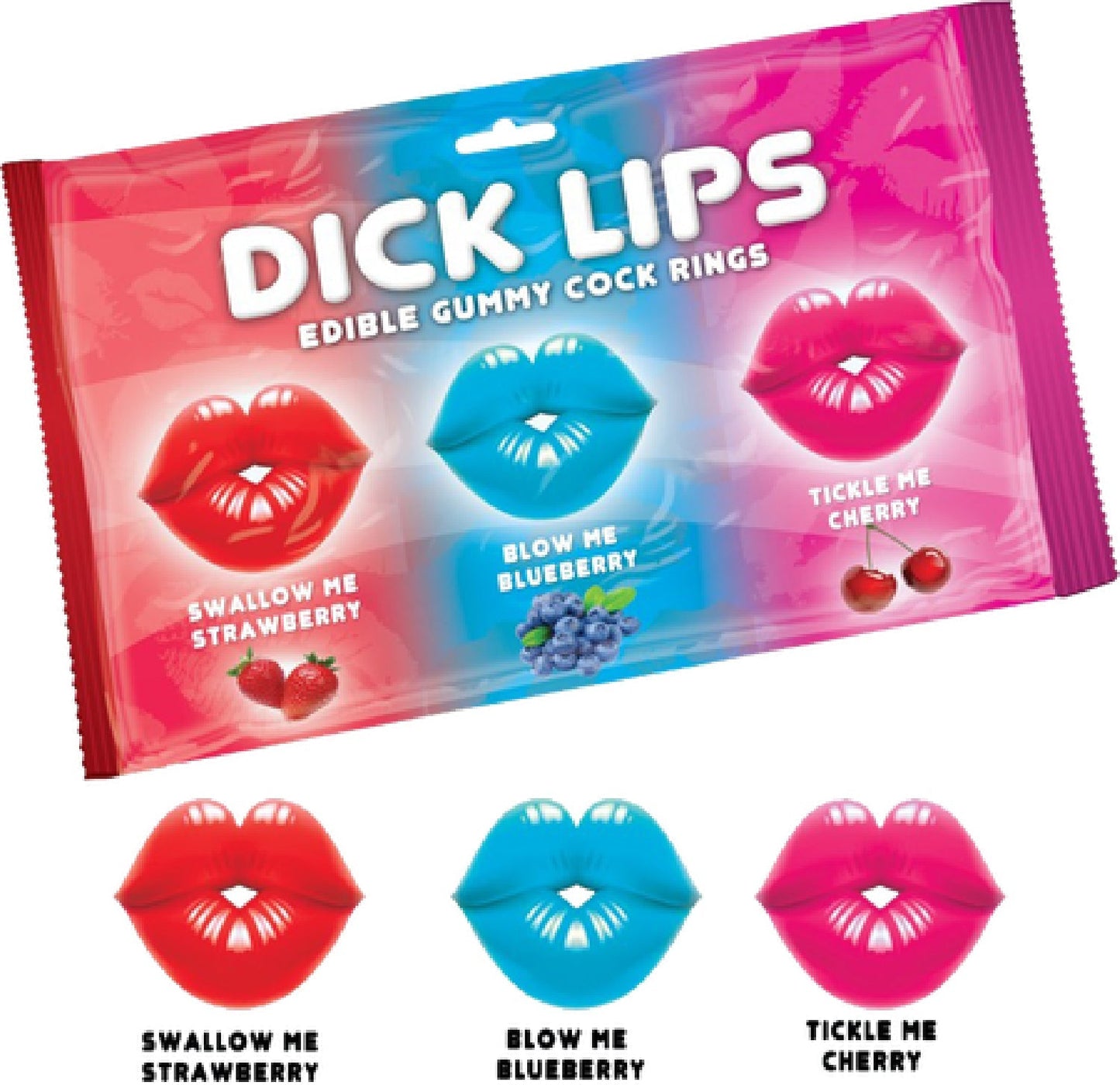 Dick Lips Gummy 3 Pack – Edible Fruity Cock Rings