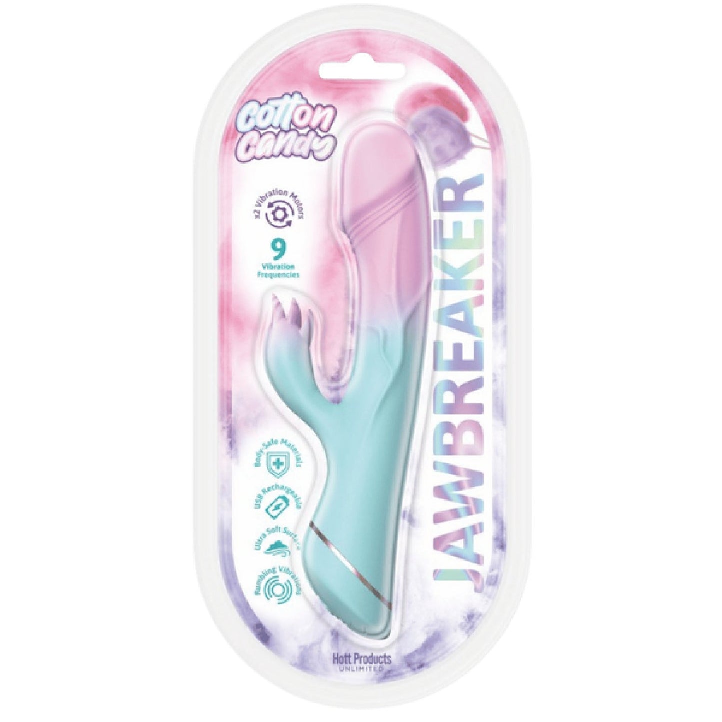Jawbreaker Cotton Candy – Medical-Grade Silicone Vibrator with Customizable Vibrations