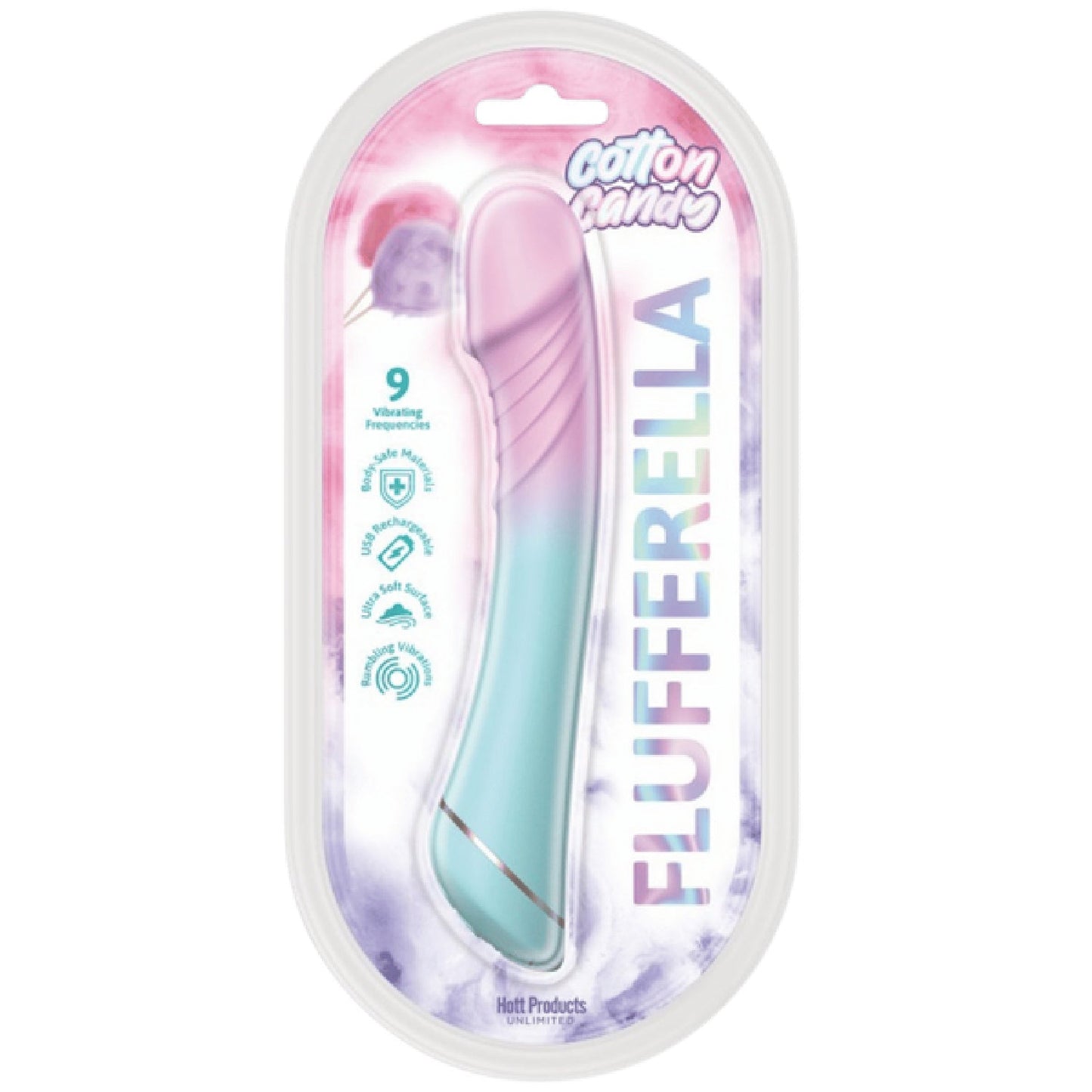 Flufferella Cotton Candy – Medical-Grade Silicone Vibrator with Customizable Vibrations