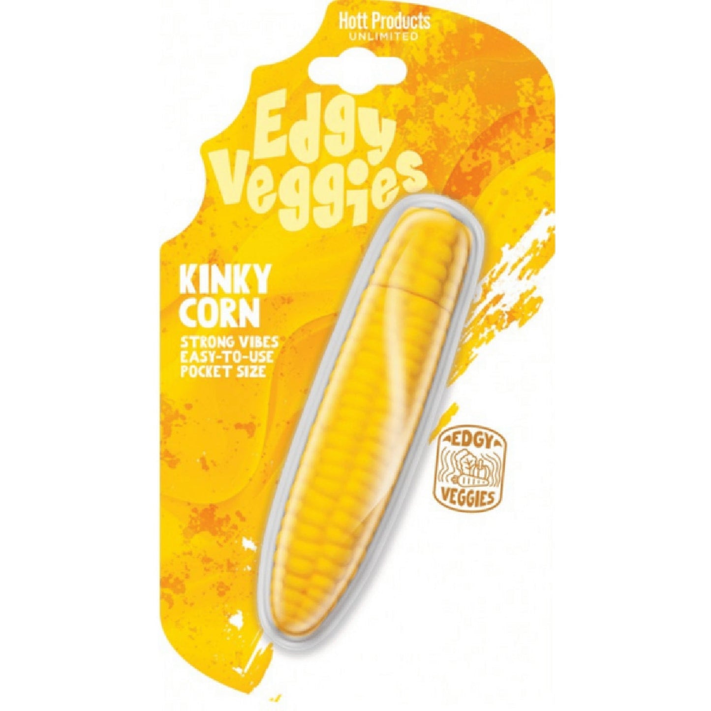 Edgy Veggies Corn Cob Mini Vibrator – Water Resistant 10-Speed Personal Massager