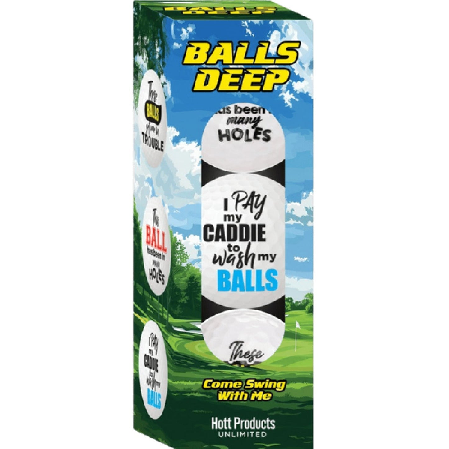 Balls Deep Novelty Golf Balls – Set of 3 Humorous Golf Ball Set