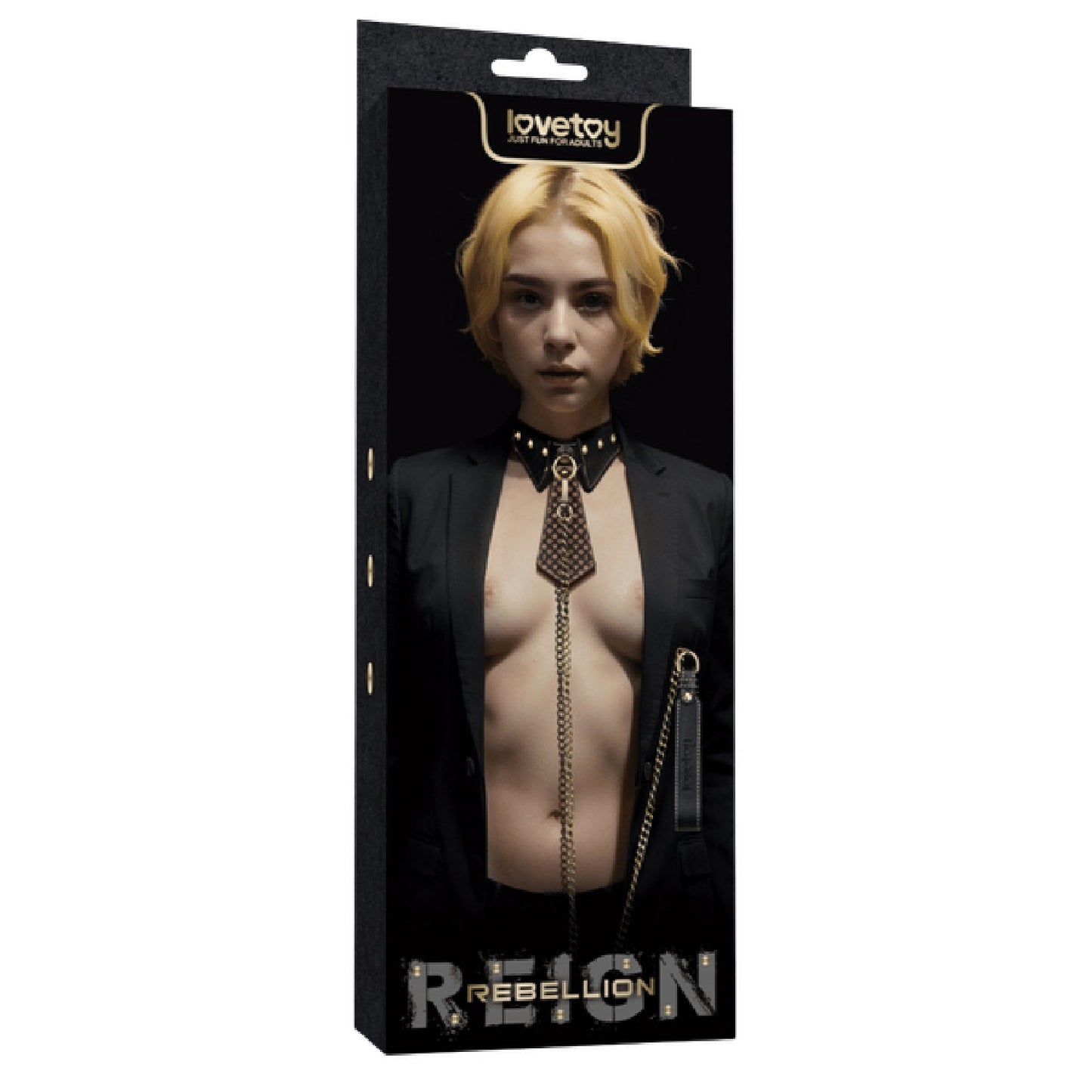 Rebellion Reign Collar with Leash – Luxury PU Leather Bondage Accessory