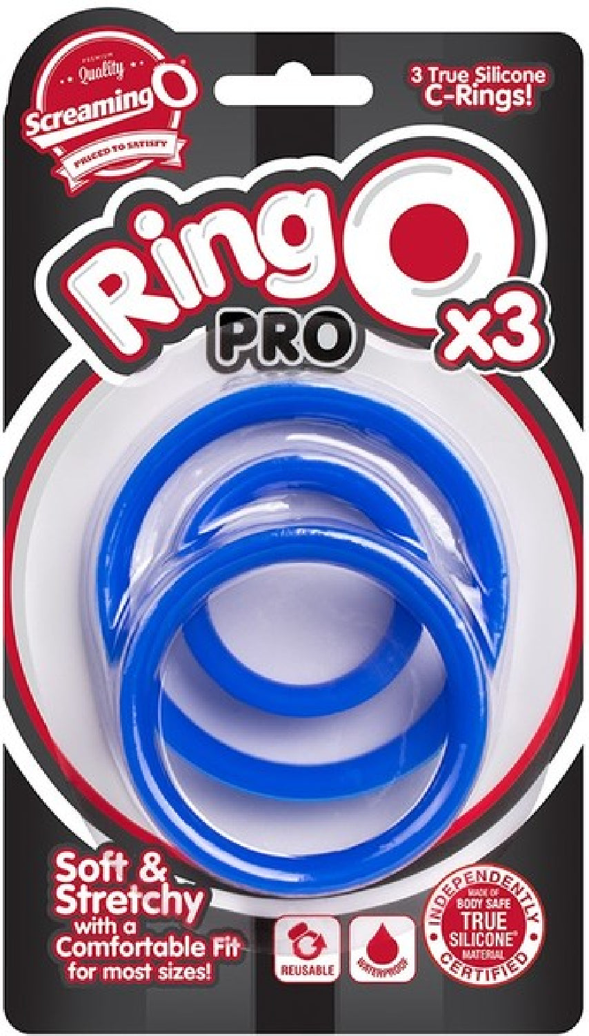 RingO Pro X3 – Durable True Silicone Cock Ring Set with Three Sizes