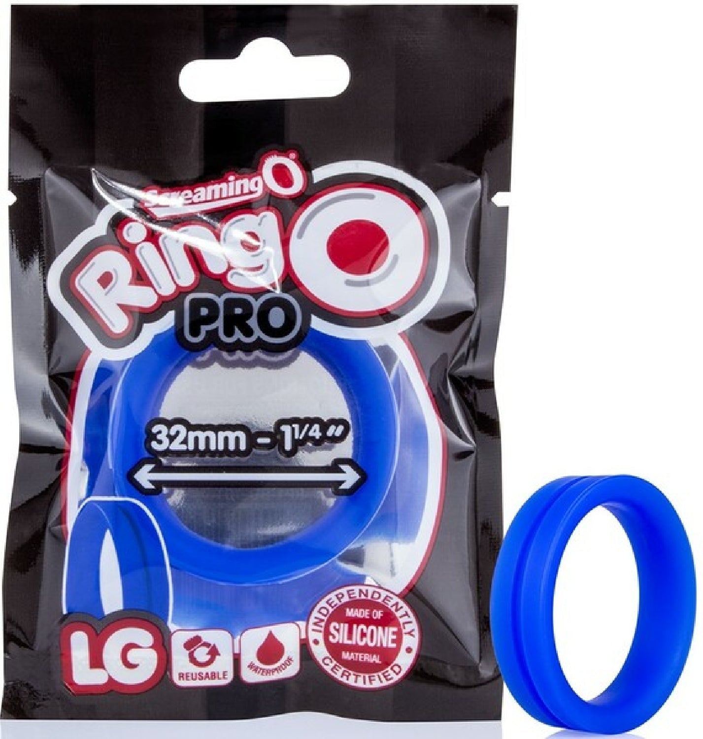 RingO Pro LG – Super-Stretchy 1.25 Inch Penis Ring Made of Body-Safe Silicone