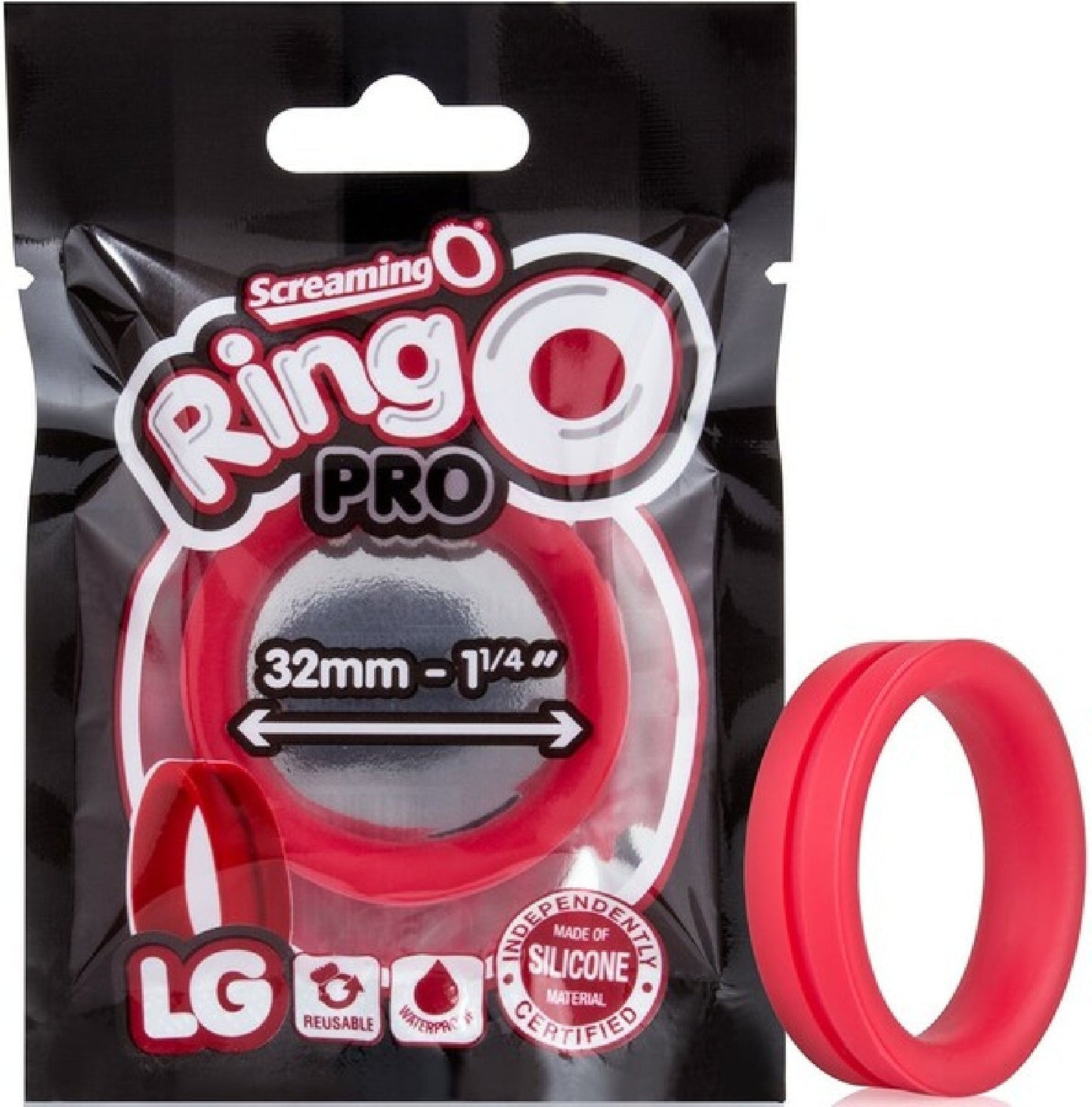 RingO Pro LG – Super-Stretchy 1.25 Inch Penis Ring Made of Body-Safe Silicone