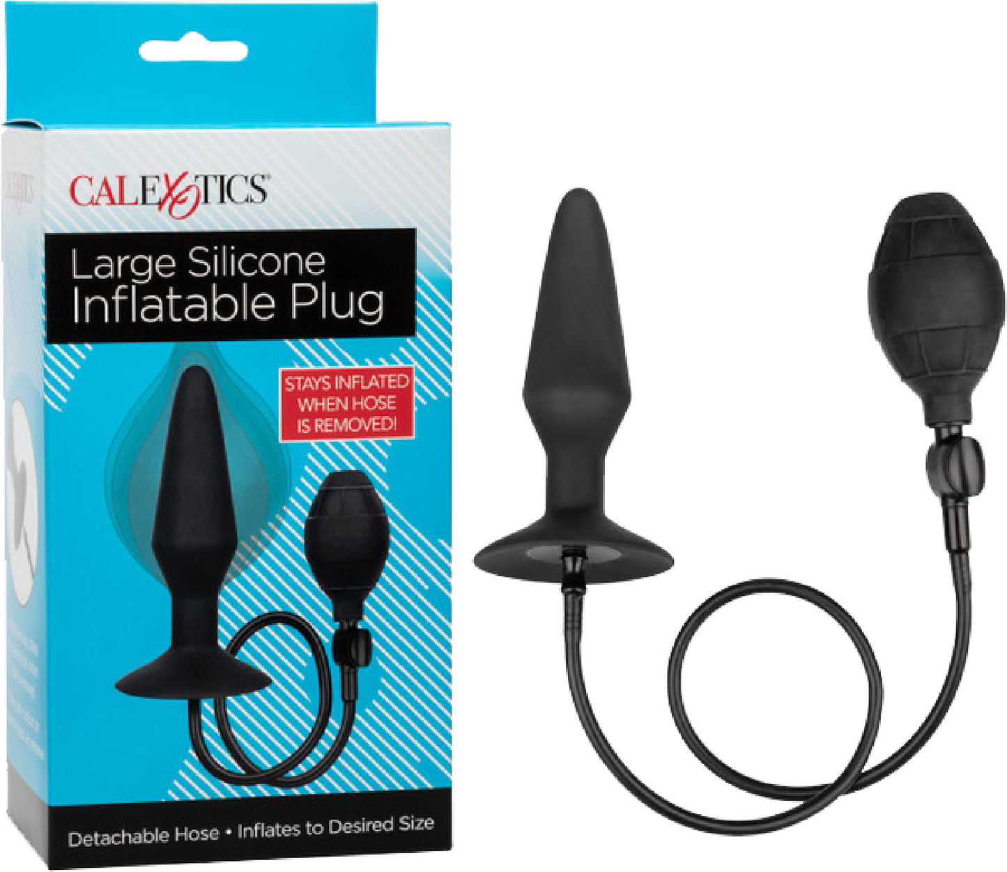 CalExotics Medium Silicone Inflatable Plug – Inflatable Anal Plug with Detachable Hose