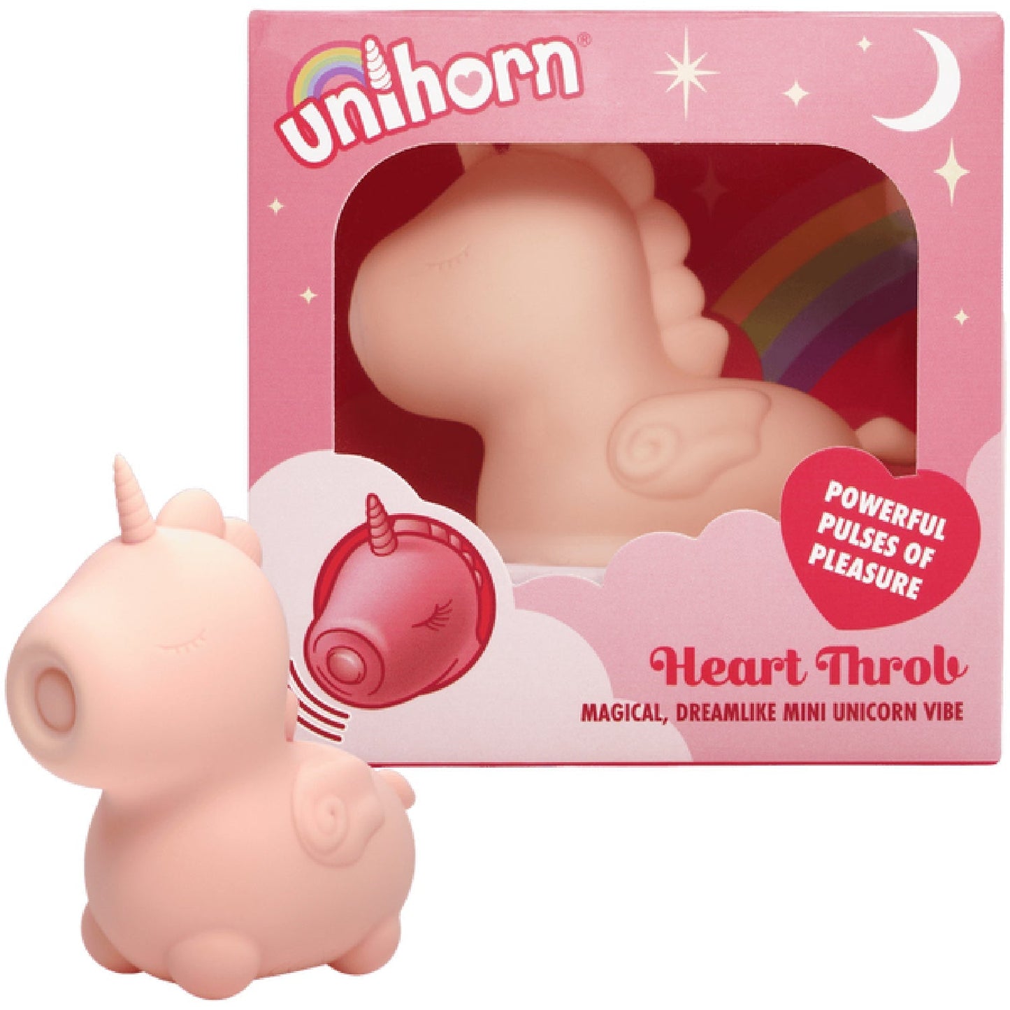 Heart Throb The Pulsing One (Soft Pink) – Mini Vibrator with 10 Speeds and Tongue Motion Patterns