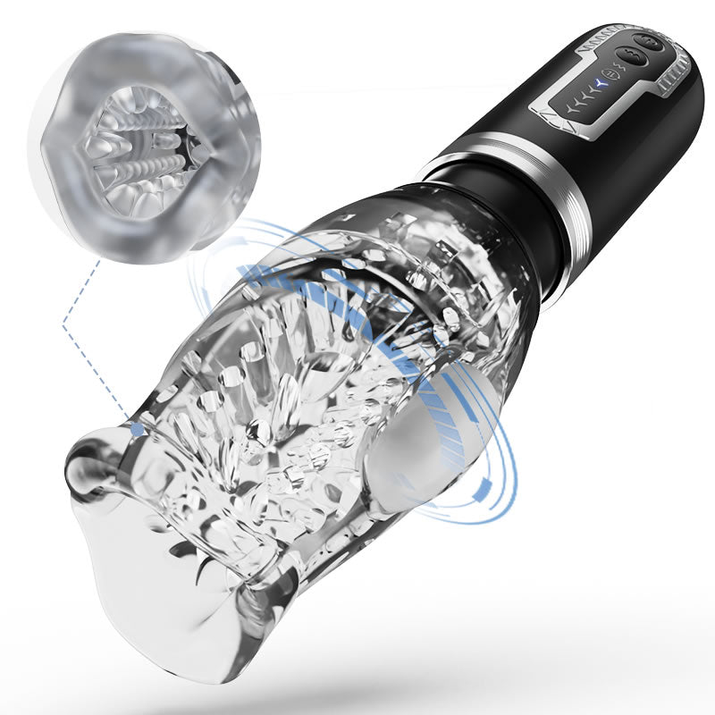 【Legs-Shaking】Amber - 5 Telescopic and Rotational 7 Vibration Realistic Lip and Mouth Touch Handheld Masturbator Masturbation Cup