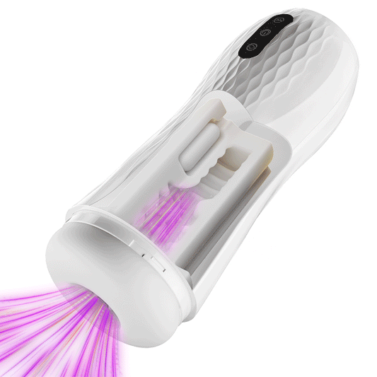 Phantom - 3-in-1 Suction + Vibration + 40℃ Warmth Trilingual Voice Blowjob Stroker White Masturbation Cup
