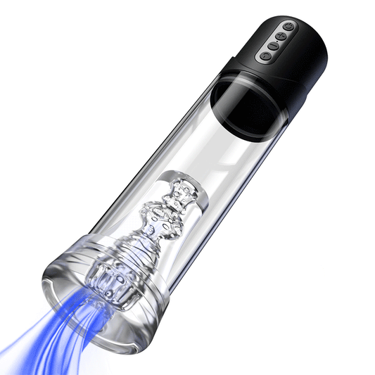 ACMEJOY - 6 Vacuum Suctions Penis Pump 3 IN 1 Masturbation Training Climax Black Penis Pumps