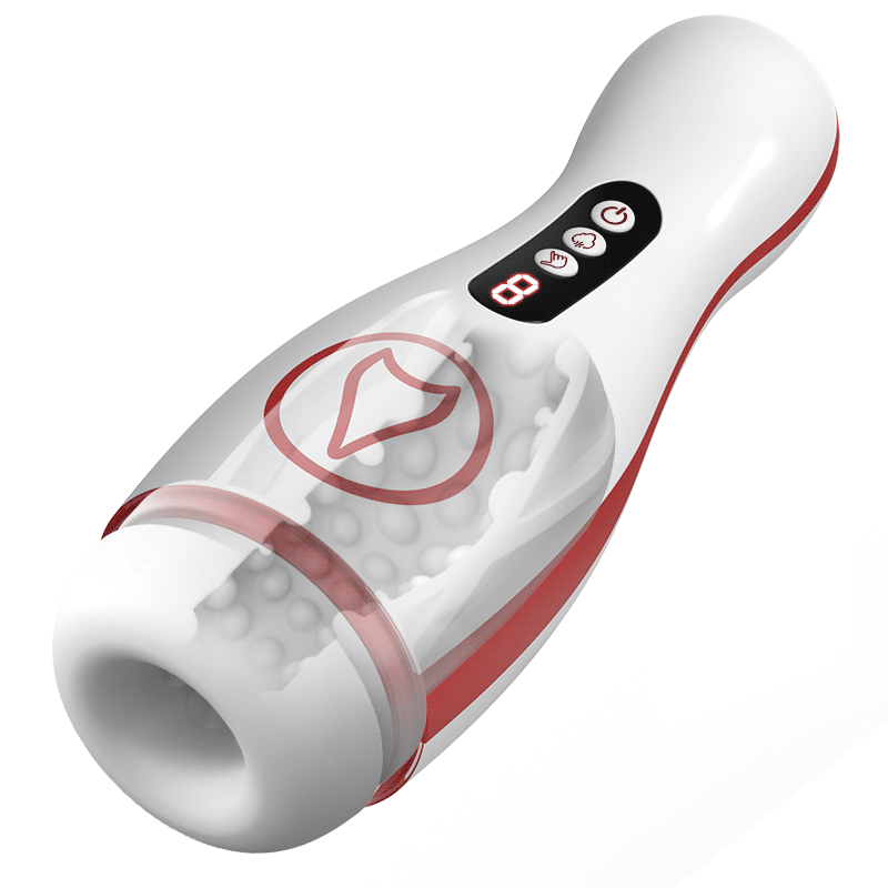 Kama - 7 Sucking Vibrating Voice Mode Masturbator White Masturbation Cup