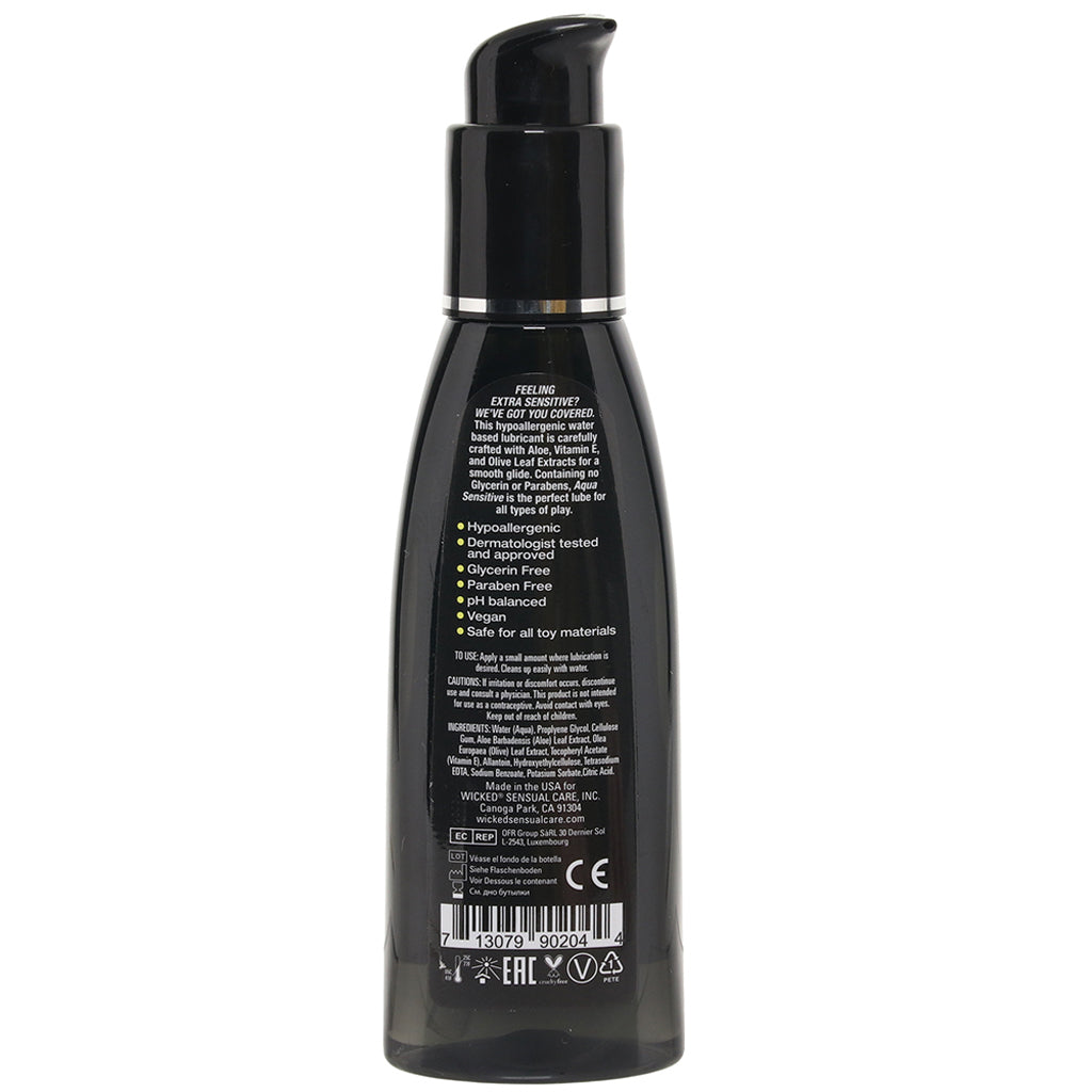 Aqua Sensitive Hypoallergenic Lube 4oz/120ml Lubes and Lotions > Water Based Sex Lubes