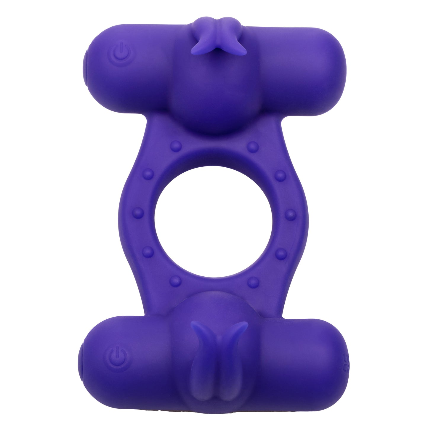 Silicone Triple Orgasm Enhancer in Purple with 12 Vibration Functions and Dual Independent Motors