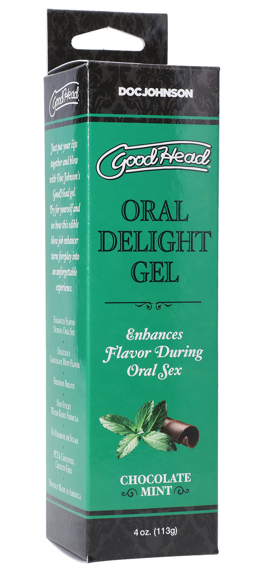 Doc Johnson GoodHead Oral Delight Gel – Chocolate Mint Flavored Oral Enhancer 4 Oz
