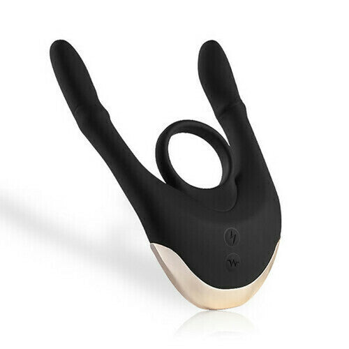 Acmejoy Electric Shock Vibrating Cock Ring Black