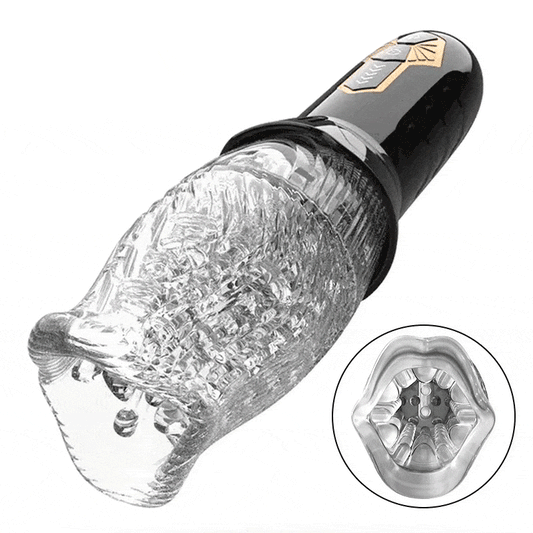 TORNADO - Rotating Vibrating Male Stroker Transparent Masturbation Cup