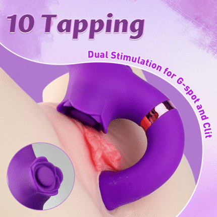 Loria - for Couples 10 Tapping & Vibrating G-spot Clit Stimulator Strapless Double-ended Remote Control Dildo Vibrators