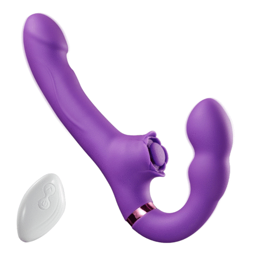 Loria - for Couples 10 Tapping & Vibrating G-spot Clit Stimulator Strapless Double-ended Remote Control Dildo Vibrators