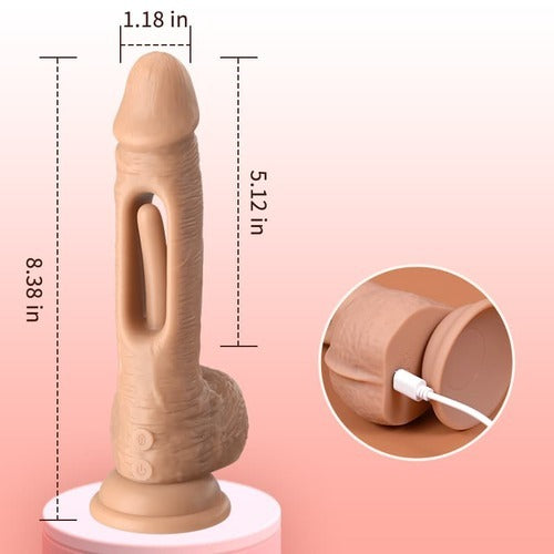 Acmejoy - Hollow Flapping Silicone Dildo Vibrator 8.38 IN Dildos